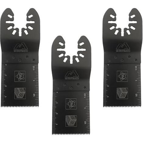 3 Lames de Scie Multifonctions en Acier au Carbone 35X92mm, Compatibles avec les Outils Oscillants, Système Changement Rapide pour Différents Matériaux, Idéal Bois, Métal et Plâtre - (1/5)