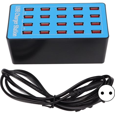 100W 20-Port USB-Ladestation - WLXA5+ Schnellnetzteil 100-240V (EU-Stecker)
