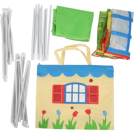 Tente de jeu pliable pour enfants, intérieur extérieur, petite maison avec porte enroulable, jeux de plein air (1/5)