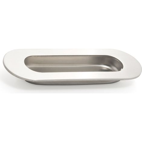 Tirador embutido de aluminio con acabado, dimensiones:120x41x13mm y entrepuntos:120mm -