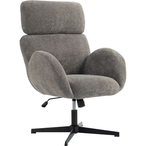Fauteuil De Bureau Velours Ergonomique Avec Dossier Haut Et Soutien Lombaire, Pivotant Reglable En Hauteur Pour Bureau (1/5)