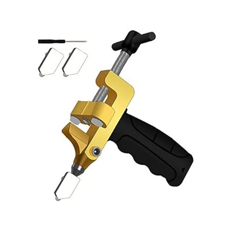 Kit de Herramientas 2 en 1 para Cortar Azulejos de Vidrio, Cortador Manual de Una Pieza con 2 Cuchillas, para Cerámica y Baldosas Vitrificadas. (1/4)