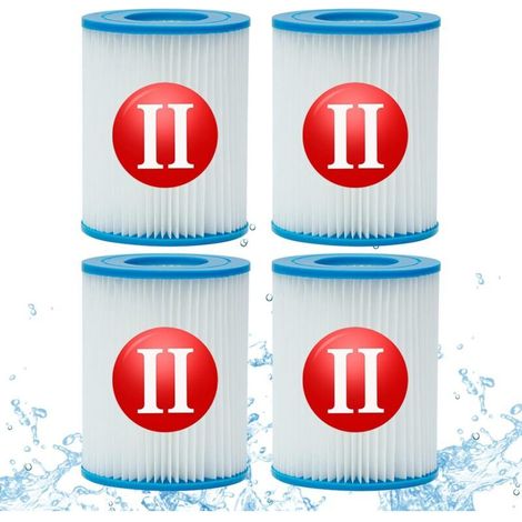 4 Pack for Bestway Type 2 Filter, Inflatable Pool Filter Accessories, Replacement for Bestway Spa 58094 Type II Cartridges, Washable and Reusable, YMYNY