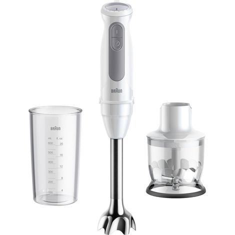 Mixeur Plongeant 1000W avec Hachoir 350 Ml Blanc (1/5)