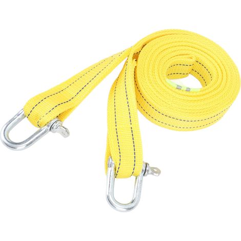 Sangle de remorquage multifonctionnelle en nylon double couche épais de 5 m avec crochet pour le remorquage et le dépannage de véhicules.