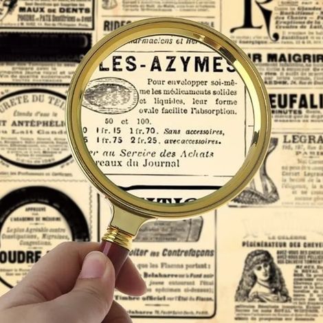 Loupe à main 10x avec manche en bois, cadre en alliage de zinc, portable 155x70x15mm, idéale pour lecture et inspection (1/5)