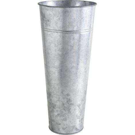 Vase en Zinc Lourd XL - Élégant et Robuste avec des dimensions Impressionnantes ø 23-15,5 h 40