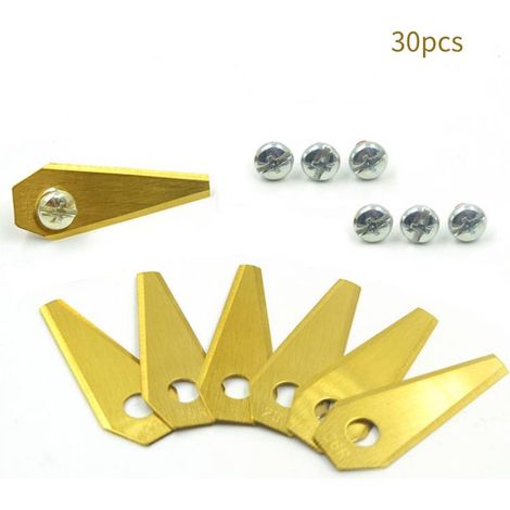 30 lames de rechange + 30 vis - Lames de rechange pour robot tondeuse Bosch Indego - Épaisseur de lame 1 mm, adaptées aux robots tondeuses - (1/5)