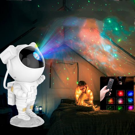 Projecteur de ciel étoilé astronaute avec veilleuse, télécommande, USB, couleurs réglables pour chambre, décoration, cadeau, fêtes. (1/4)