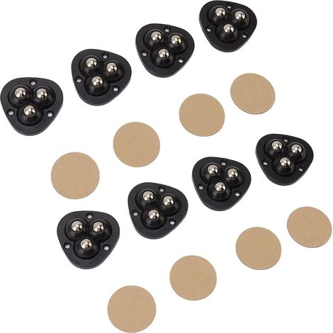 8 mini roulettes pivotantes auto-adhésives, rotation à 360°, (1/5)