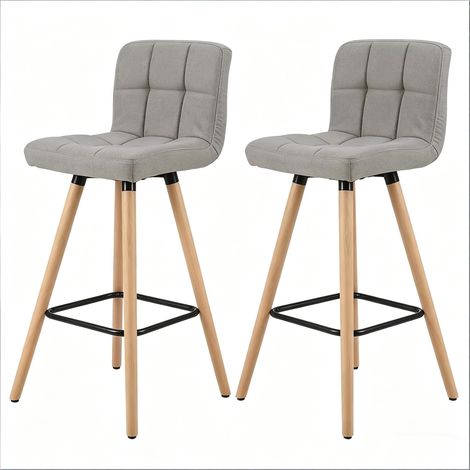 Chaise de cuisine avec patins antidérapants, chaise de salle à manger, chaise pour commerces, tabouret de bar (lot de 2 tabourets de bar)