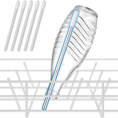 set de 5 porte-bouteilles pour lave-vaisselle panier vaisselle insert lave-vaisselle porte-bouteille avec bouchon silicone allongé, 26,7 cm (1/5)