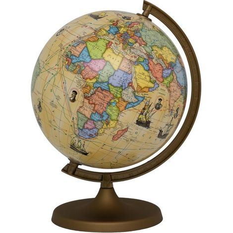 Politischer Globus mit Entdeckungsrouten 22 cm