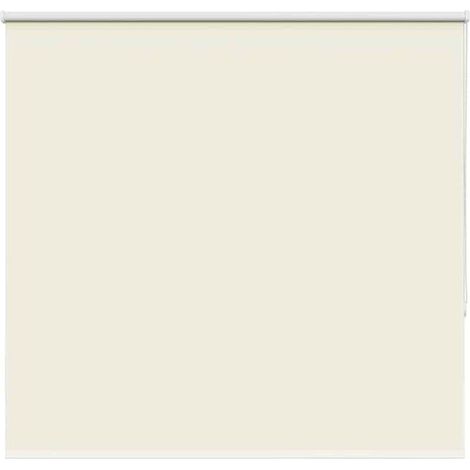 Store enrouleur occultant blanc cassé, dimensions 145 x 150 cm, en tissu. (1/5)