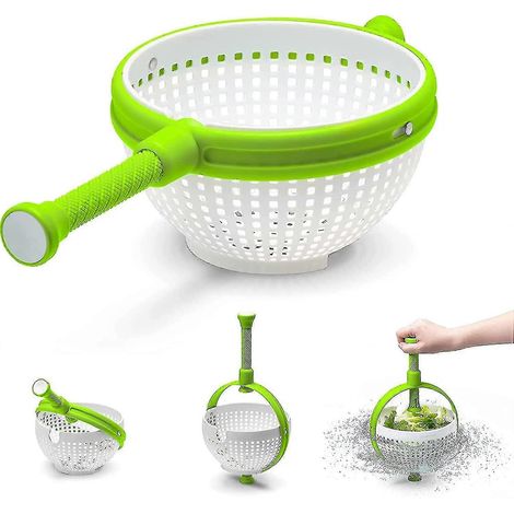 Essoreuse à salade, passoire rotative résistante aux rayures avec sèche-mains pliable (1/2)