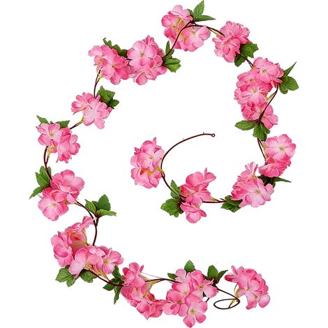 Guirlande Fleur Artificielle - Guirlande De Fleurs De Cerisier - Décoration Murale Et Arche De Mariage - 230 cm - Rose (1/5)