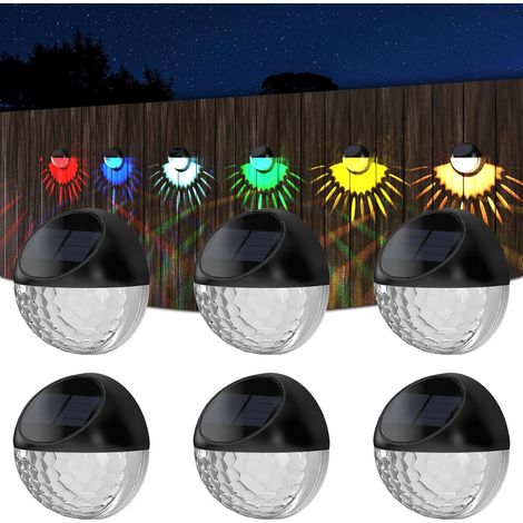 Lampe solaire extérieure - Lot de 6 lampes solaires extérieures étanches IP65, éclairage solaire extérieur avec allumage et extinction automatiques, lampe solaire de jardin multicolore RGB-AquaForge