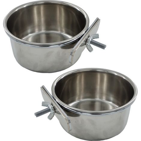 Boîtes de conserve, gamelles, mangeoires en acier inoxydable pour perroquets, oiseaux, chats, chiens, lapins, produits anti-morsures (1/5)