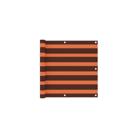 Biombo para balcón, naranja y marrón, 90 x 500 cm, tela Oxford - Crezuo (1/4)