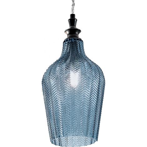 Lampadario moderno gea luce cleofe s12 e27 led vetro cobalto lampada sospensione (1/5)