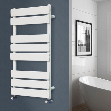 Flat Panel Heated Towel Rail Bathroom Rad Radiator White 800x450mm