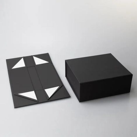 Coffret cadeau - NOIR - 28 x 20 x 9 cm - Boîte pliante - Carton laminé - Fermeture magnétique - Emballage (1/5)
