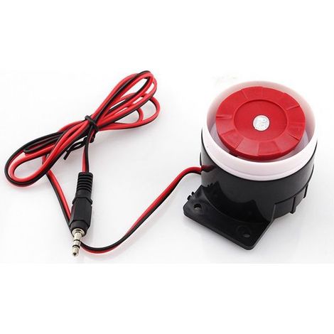 Mini-Alarmanlage mit roter Drahtsirene für die Heimsicherheit, 120 dB, 12 V Gleichstrom (1/5)