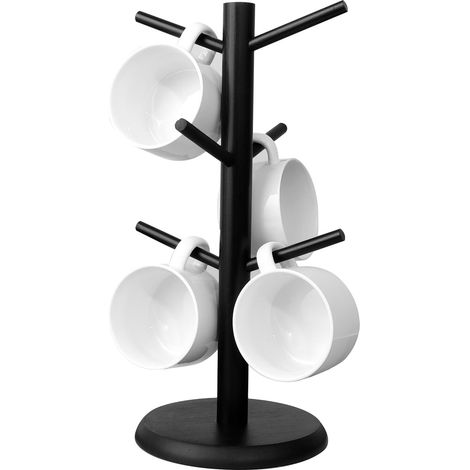 Porte-gobelet à café, Arbre Porte-gobelet en Bambou à Fond épais, Porte-gobelet, Porte-gobelet de comptoir(noir) (1/5)