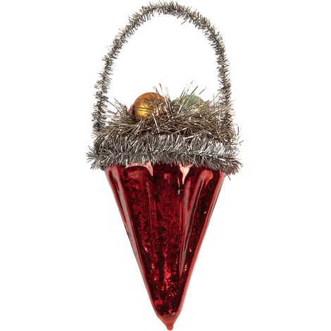 Suspension de Noël en Verre Rouge Décoration pour Sapin et Intérieur 7 x 10 cm - PANGIVO (1/2)