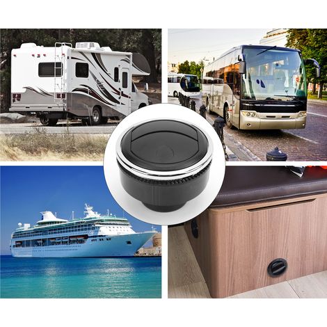 Déflecteur de climatisation universel ABS noir électroplaqué pour voiture, camping-car, bus et bateau (1/5)