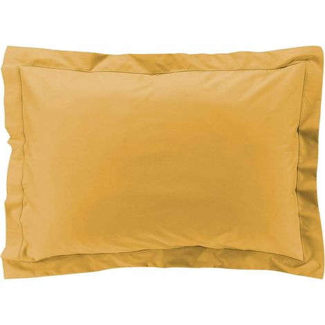 Taies d'oreiller x2 Percale 50x70 cm Jaune (1/2)