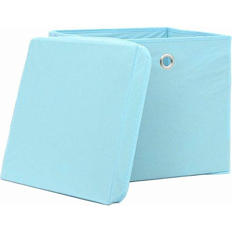 Maison Exclusive - Contenitori con Coperc4 pz 28x28x28 cm Azzurro (1/5)
