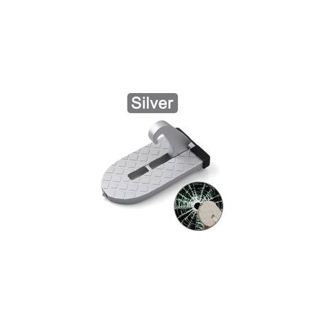 Pedane pieghevoli per tetto auto, gradini multifunzionali per portiere con gancio di bloccaggio universale, pedale in alluminio, accessori di sicurezza per auto, 1 pezzo (argento) - Crezuo