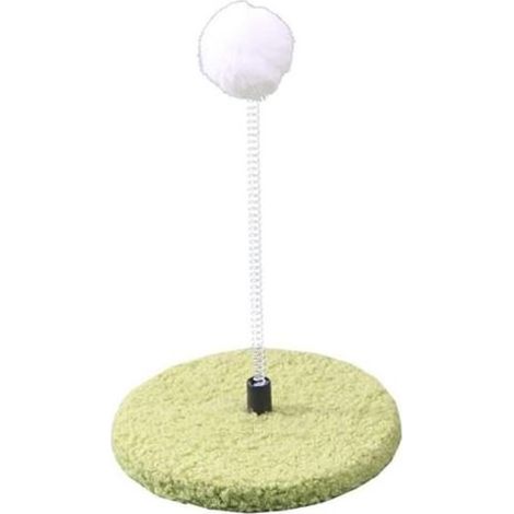 Jouet Chat Interactif, Chat Poteau à gratter Balle avec Ressort, Arbre à Chat Petit, Jouet pour Chat Sisal Grattoir avec Balle Pendante (Vert) (1/4)