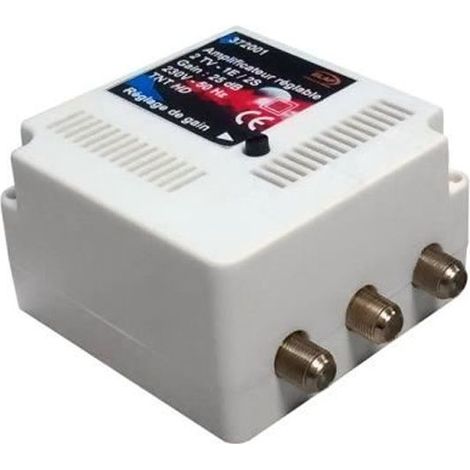 Amplificateur int. 2 TV TNT UHF 25 dB réglable
