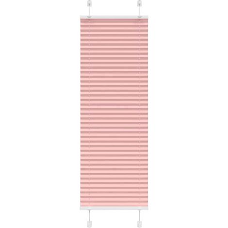 Rideaux plissés roses, 40x100 cm, largeur du tissu 39,4 cm, en polyester. (1/5)