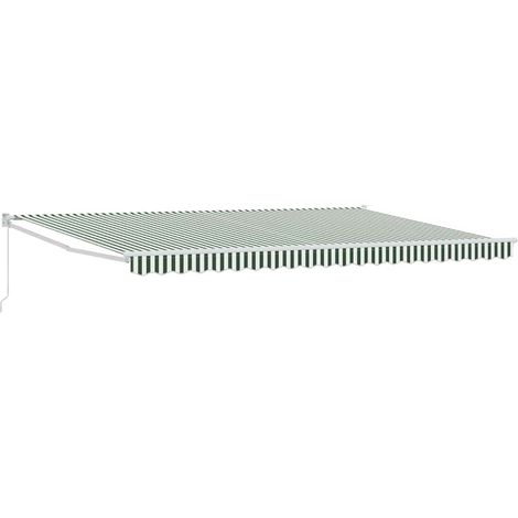 Maison Exclusive - Einziehbare Markise Grün und Weiß 500 x 300 cm