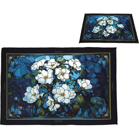 Alfombra de noche Carmani, 60x40cm - flores (1/2)