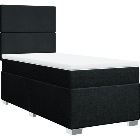 Maison Exclusive - Giroletto a Molle con Materasso Nero 100x200 cm in Tessuto