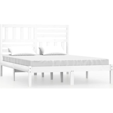 Maison Exclusive - Giroletto Bianco in Legno Massello di Pino 160x200 cm