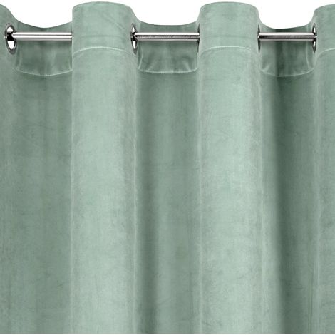 Rideau prêt à poser Eurofirany D91 rose à œillets 140 x 250 cm vert menthe clair (1/5)