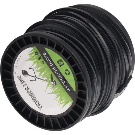 Fil de coupe-bordures 3,3 mm, haute efficacité de coupe, faible niveau sonore, noir, quadruple, compatible avec la plupart des tondeuses à gazon, usage agricole, 50 m (1/5)