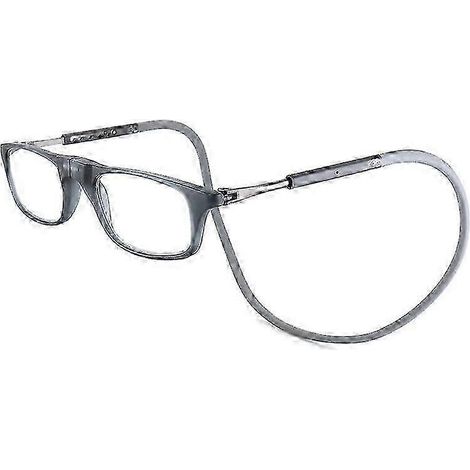 ZOTD -Lunettes de lecture magnétiques Clic de haute qualité, unisexes, souples, avec sangle pliable, pour ordinateur, grises, grossissement 2,75x (1/3)
