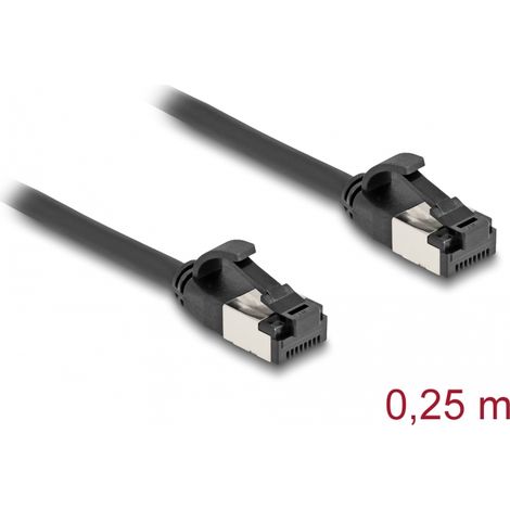 Delock rj45 cable macho a macho cat.8.1 flexibel 0,25 m negro
