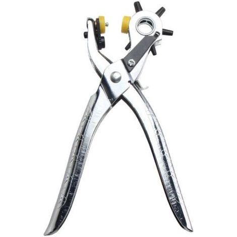 Outil de poinçonnage pour cuir avec œillets, 6 tailles robustes rotatives pour ceinture en cuir, rivets (1/5)