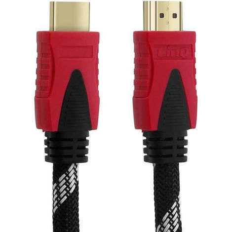 Câble Vidéo HDMI vers HDMI Mâle 4K Full HD Haut Débit 1.8m LinQ Noir