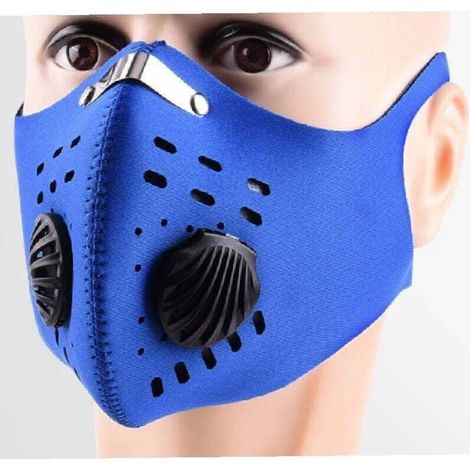 Masque de protection anti-pollution de qualité militaire Protège contre le smog, les gaz d'échappement, la poussière et le pollen blue (1/2)