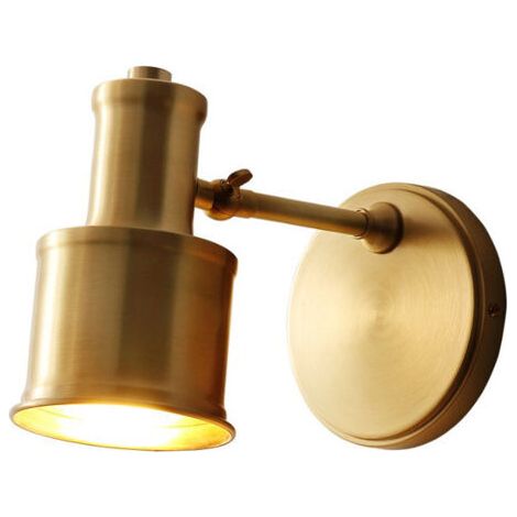 Lampe frontale miroir de salle de bain, luminaire mural entièrement en cuivre, tête unique, gradation tricolore (1/5)