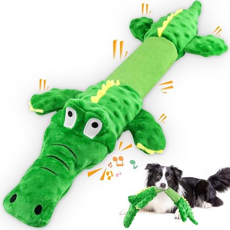 Jouets pour chiens de grande taille : jouets couineurs, peluches à mâcher, jouets de tir à la corde résistants, jouets interactifs pour chiots de petite, moyenne et grande race. (1/5)