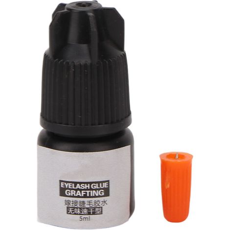 Colle à extensions de cils 5ml, Noir Sans Odeur, Durée de Séchage 2s, Extra Forte, Semi-Permanente